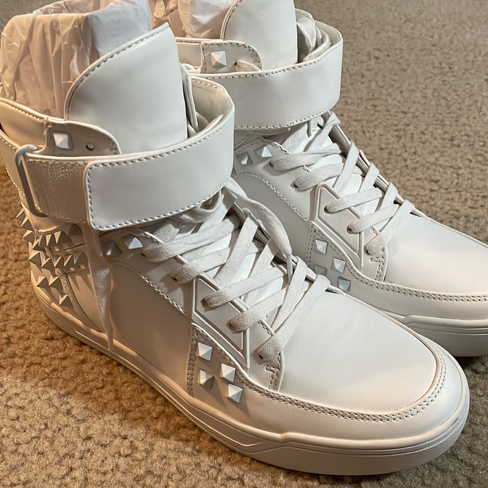 STEVE MADDEN Men's Size 7 White Thorn High Tops - Picture 2 of 8